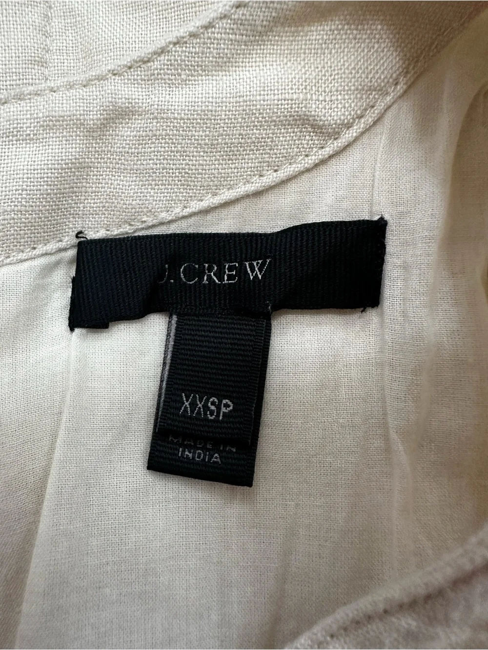 J. Crew 100% Linen Beige Button-Back Shift Dress, Size XXSP